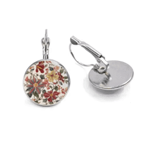 Vintage Floral Disc Earrings - Image 2